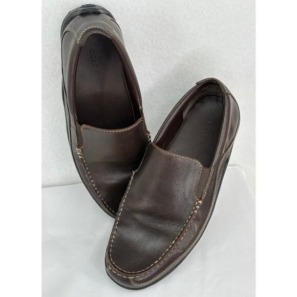 Cole Haan Tucker Venetian Leather Loafers Dark Brown Casual Slip On 9M - Picture 1 of 9
